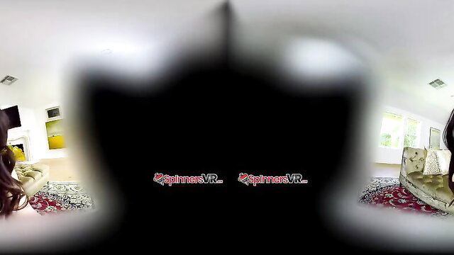 Yhivi masturbates nude on cam in Spinners VR POV