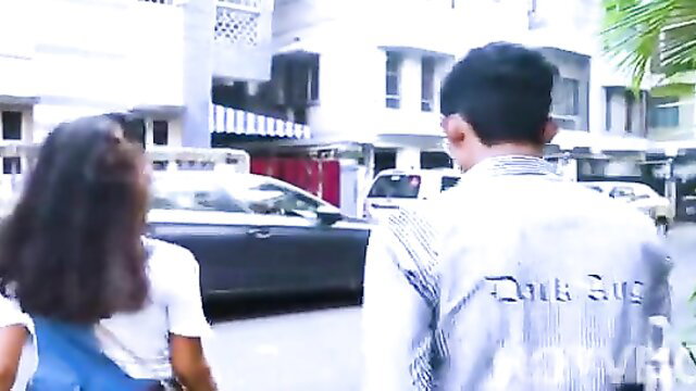 Asian couple walking outdoors in Blackmail Episode 3 GupChup hot web series