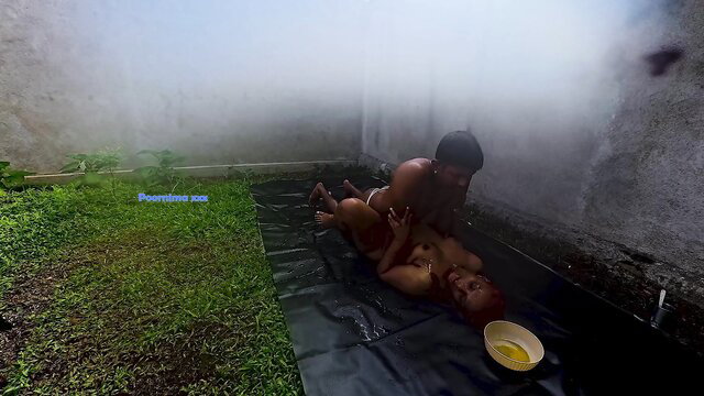 Poornima XXX and Ashavindini fuck Nilmini Sheron's tight ass outdoors