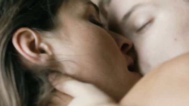 Intimate lesbian scissoring closeup from Below Her Mouth