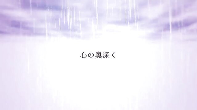 Purple anime girl with glass iris seduces in rain hentai scene