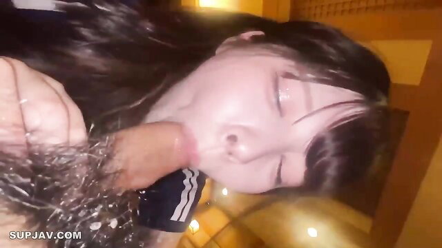 Asian schoolgirl in sailor uniform gets facefucked deepthroat POV