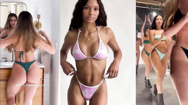 Hot bikini babes twerking and posing, big asses, fit bodies