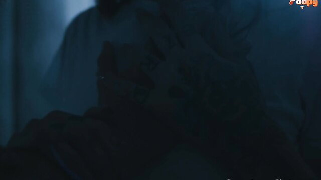 Inked lesbian babe orally pleased by stunning partner