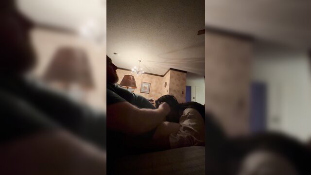 Amateur black couple homemade oral sex POV on bed