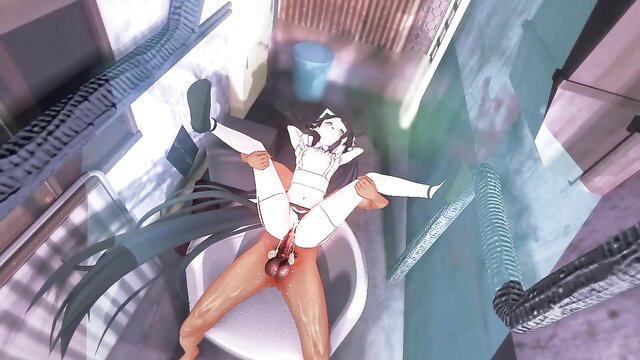 Blue Archive maid Alice spread legs fucked in alley hentai