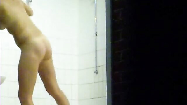 Skinny teen girl nude showering, bending over in hidden cam video