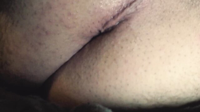 Furry sissy ass close-up, hairy cheeks spread showing tight hole