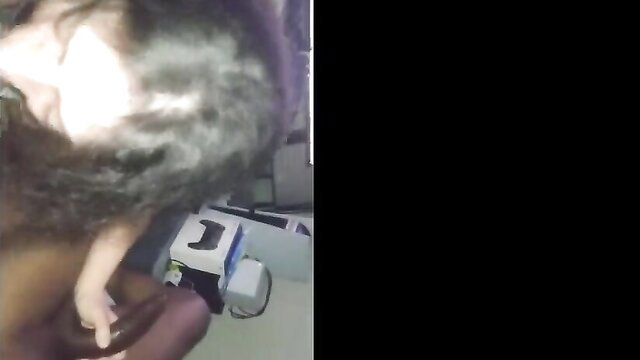 Femboy with white hair fucked by big black cock closeup