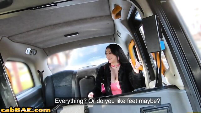 Hot Asian babe in cab teases driver: everything or feet?