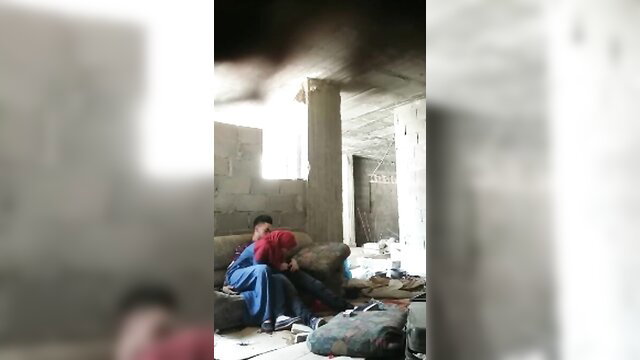 Young Indian Muslim couple cuddling intimately in amateur sex scene