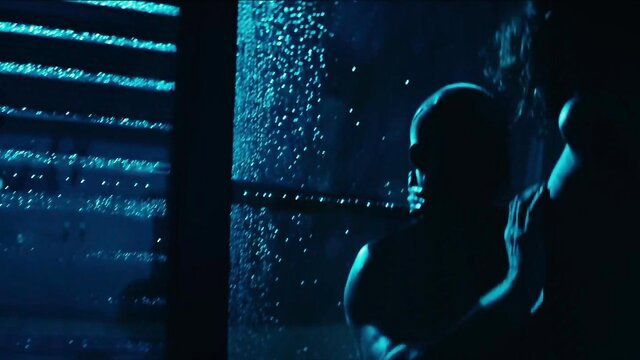 Aleksandra Poplawska silhouette in blue-lit watery scene from Underdog 2018