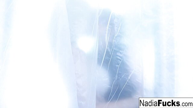 Nadia White in sexy white lingerie, foggy thumbnail
