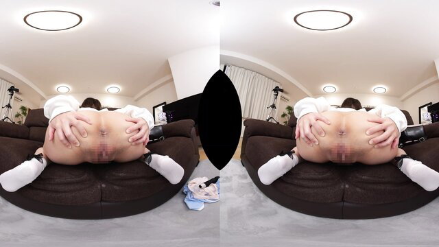 Asian BIBI VR nude solo ass up pussy spread on couch