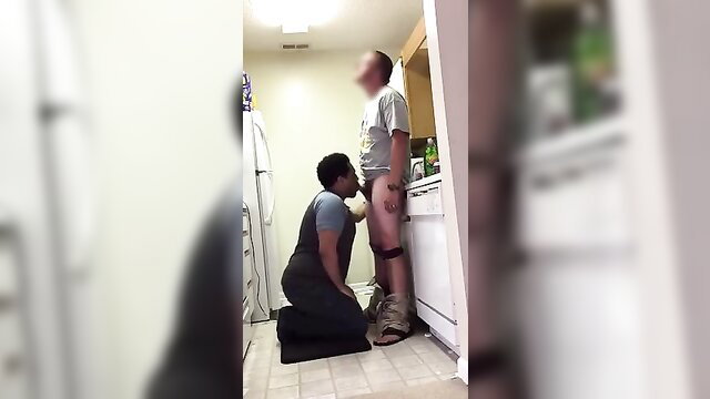 Married black Uber driver kneels giving anonymous hetero blowjob