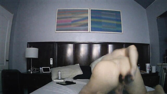 Blonde bending over bed exposing big ass and pussy in amateur solo tease