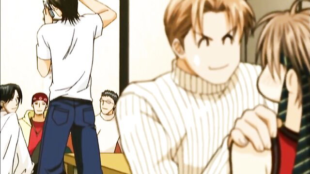 Finder no Hyouteki anime boys group scene with tight jeans ass focus