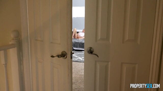 Anny Aurora blonde amateur POV sex on bed showing holes