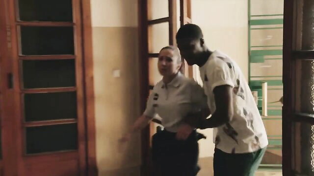 Fabienne Carat as Samia grabbed by Djawad in hot scene