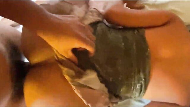 Hot Asian stepsis skirt lifted by hand in taboo lesbian tease