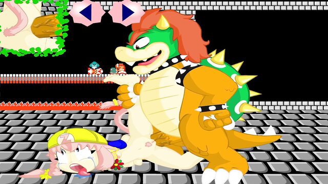 Bowser fucking pink Yoshi girl in castle, rough monster sex animation