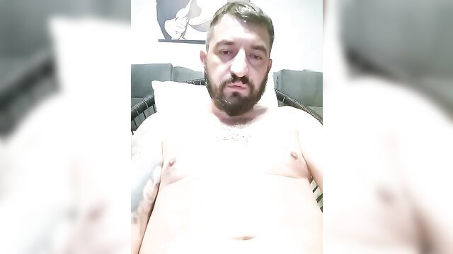 Stas, 32yo Ukrainian bear, shirtless tattooed dad bod selfie