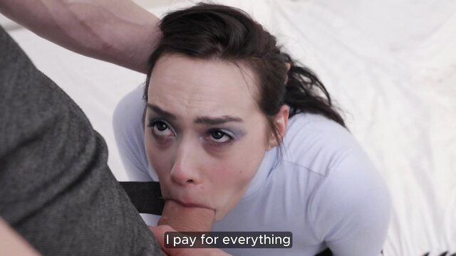 Gothic girl facefucked on knees, heavily disciplined for skipping ballet