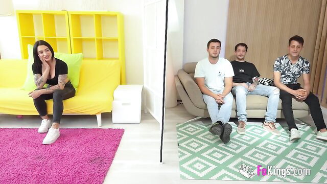 Nelia Estrada milks 3 guys in first porn scene - Fakings