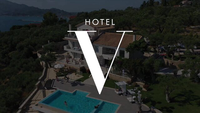 Hotel V aerial view with pool, sea, luxury villa - Blacked studio