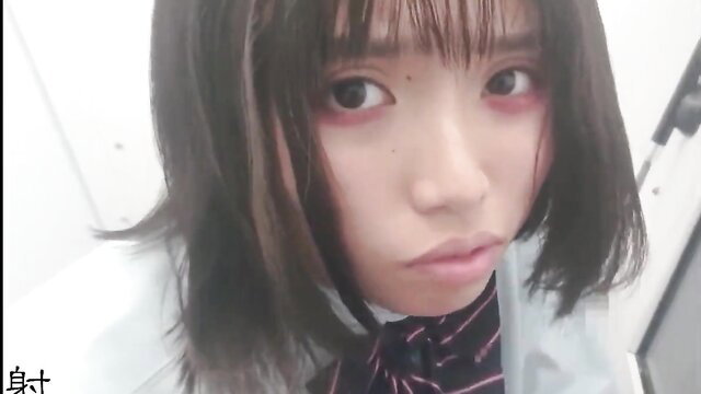 Cute Japanese schoolgirl with bangs pouts sulkily in JAV thumbnail