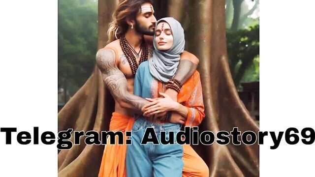 Hindu sadhu embraces hijabi Muslim woman in erotic desi embrace