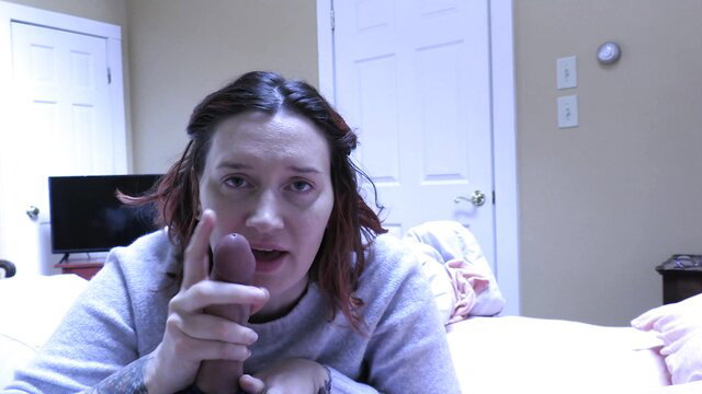 Bettie Bondage holds big dildo close-up in Pillow Talk 4K