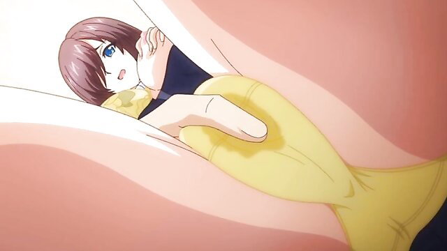 Anime Mama Katsu Ep 2 girl in yellow dress cleavage upskirt tease