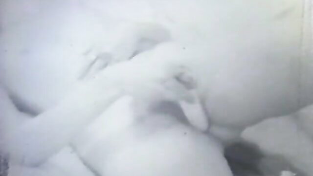 Blurry retro stag film thumbnail of nude couple in whiteout sex scene