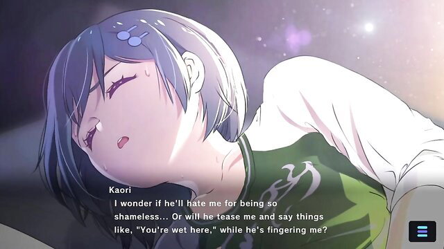 Kaori from Magicami Kaori ashamed wet face while fingered in gym uniform