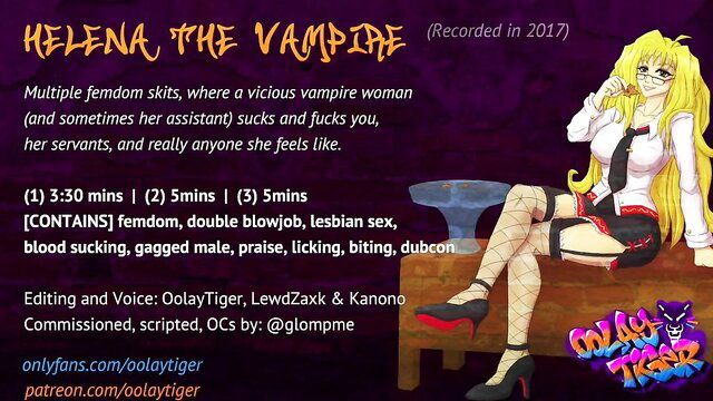 Helena the Vampire erotic audio thumbnail: sexy blonde femdom vampire in uniform