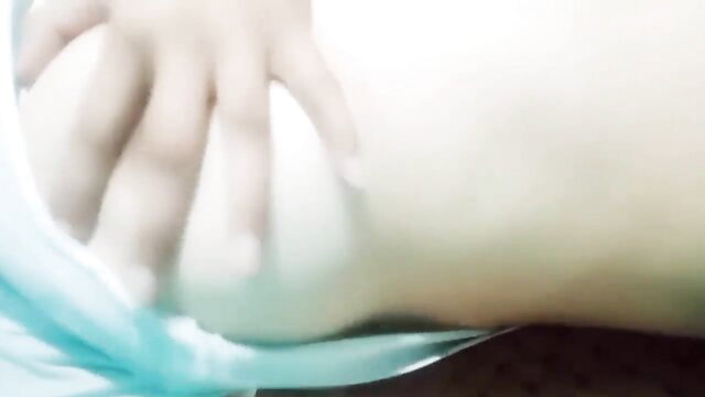 Indian nymph's small hand groping soft breast on bride in teasing play