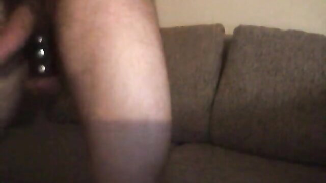 Amateur solo male stroking cock with toy on couch, 2012 Cucumber PP Joy