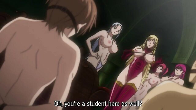 Nude anime girls surround naked guy in hentai orgy scene