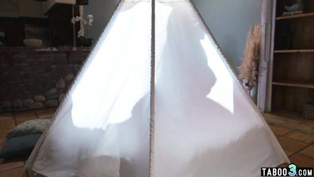 Lily Starfire in white sheer teepee tent taboo tease