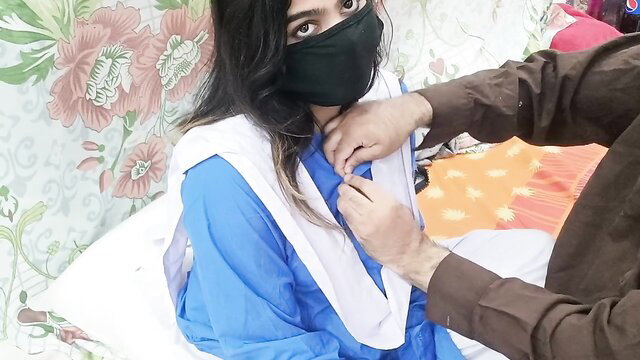 Indian schoolgirl in uniform touched by stepfather in HD taboo porn