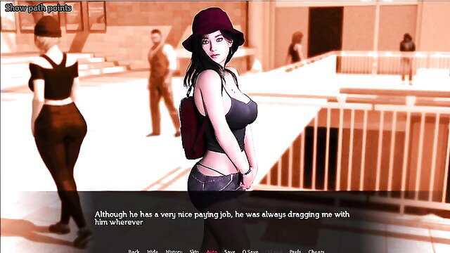 Sexy Asian step-sister Alice in tight top and hat, curvy body teasing