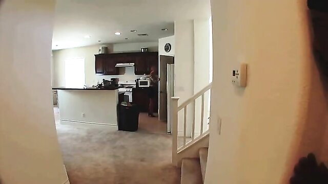 Horny grannies in kitchen licking each others pussies closeup