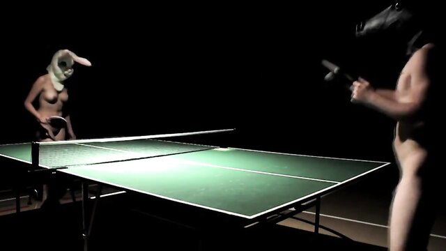 Camelie Boucher nude bunny mask ping pong vs horse mask guy tits out