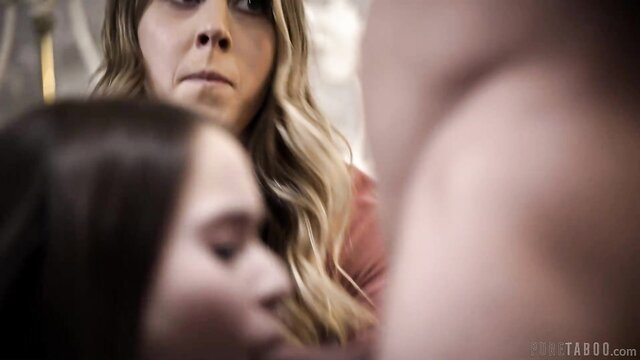 Hazel Moore and Cadence Lux closeup in Pure Taboo threesome