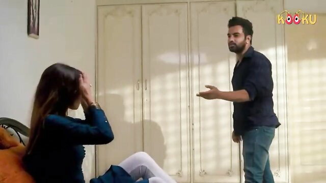 Indian couple in teasing bedroom scene from Chill Pill Kooku web series
