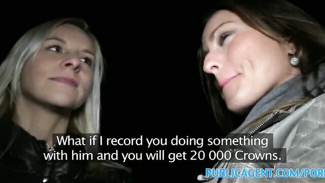 Blonde and brunette women whispering about recording sex for 20k crowns