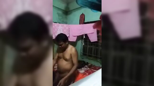 Nude Desi man masturbating in bedroom, Indian amateur XXX thumbnail