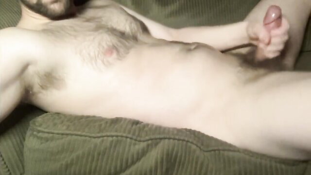 CuriousSt8boi hairy solo male jerking off CEI instructions