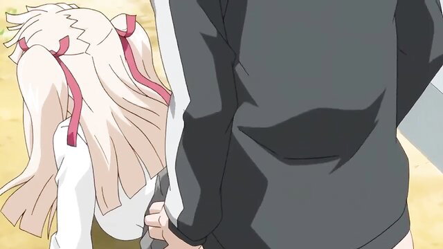Blonde hentai student in skirt fucked doggy by teacher creampie
